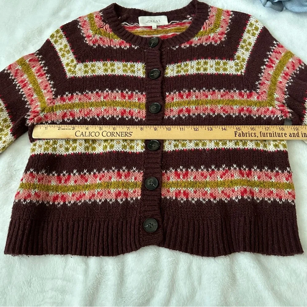 The Great. The Loom Cardigan Sweater Rosehip Medium - Picture 11 of 15
